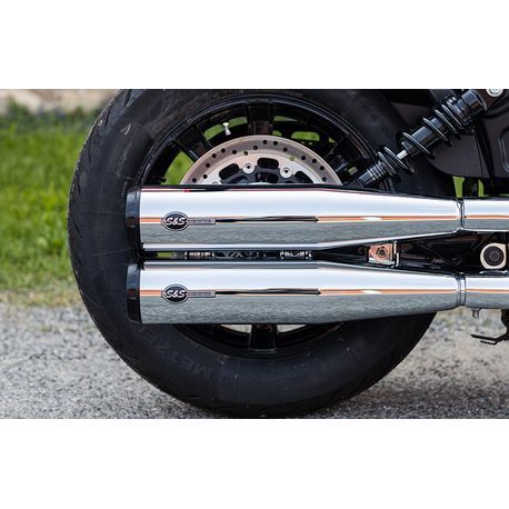 S&S 2-1 Black Grand National Exhaust system for Indian Scout