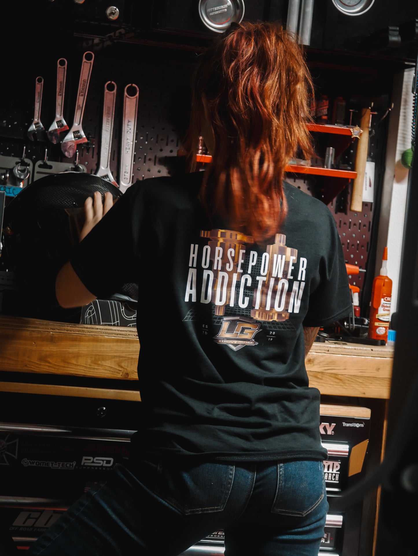 Lloyd'z Garage Horsepower Addict T-Shirt-NEW DESIGN