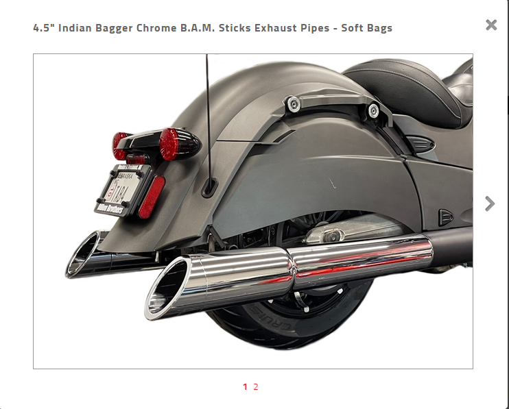 Tab Performance Indian Bagger B.A.M. Sticks Exhaust Pipes