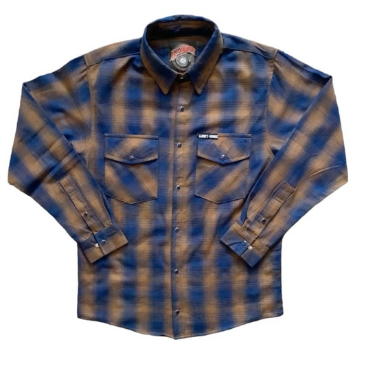 Lloyd'z Garage Flannel Shirts, Blue/Brown- Women's